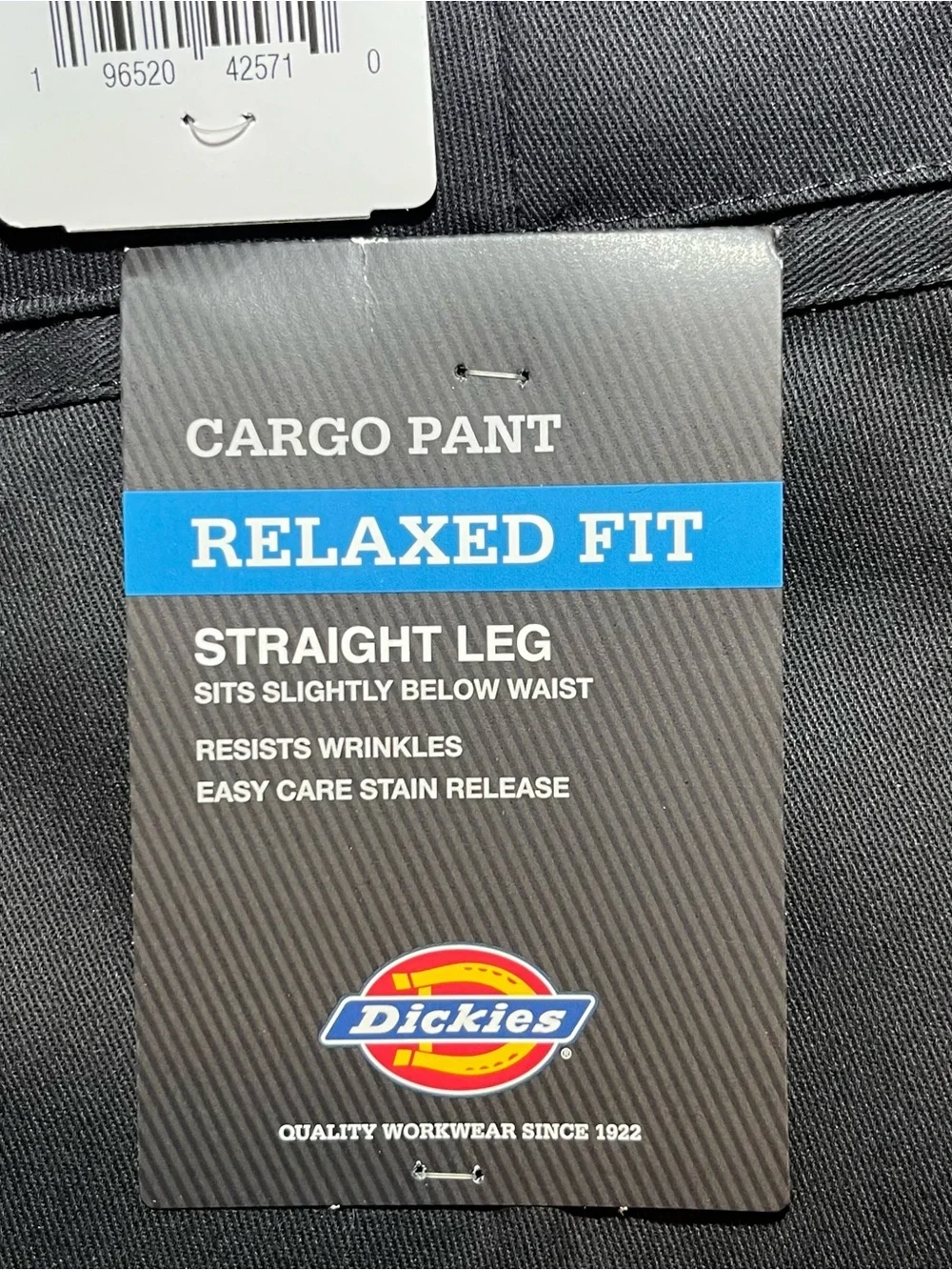 Dickies Cargo Pant Relaxed Fit Straight Leg Pants Mens Size 38X30 Black NWT